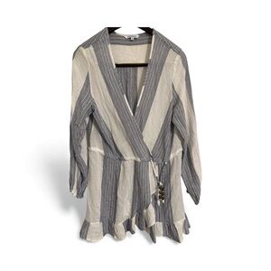 Blue Island Navy and White Striped Beach Top / Coverup Size Medium